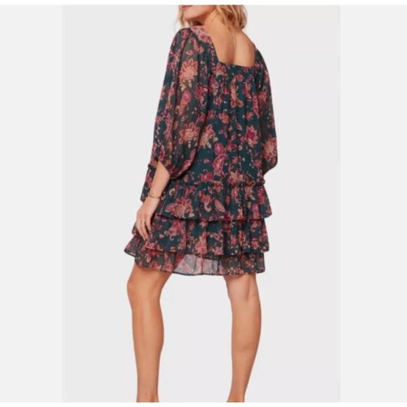 NWT Band of the Free Mandy Dress Pine Berry Boho Green Floral Dress Size Small - Picture 2 of 12